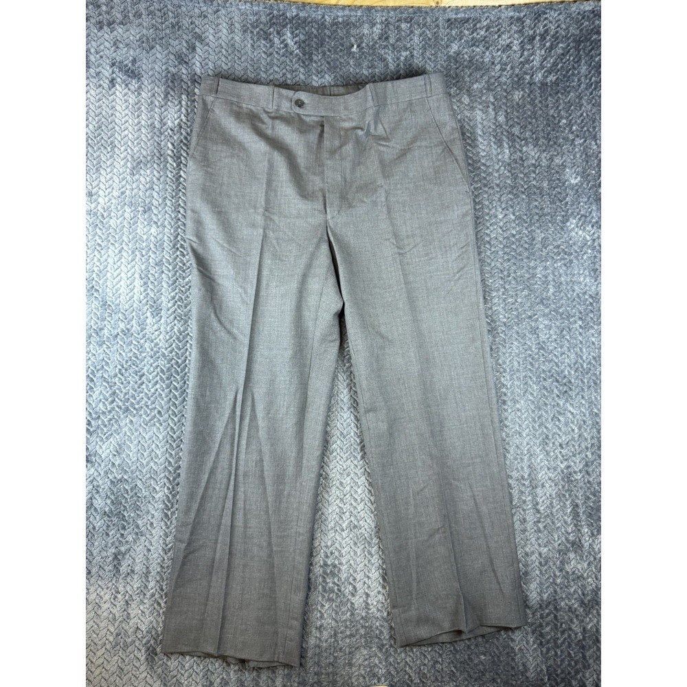 Villa Di Roma Creations Inc Pants Mens 37W Gray Pure Wool Straight Leg Business